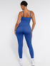 Well-in Vogue High Stretchy Seamless Sling Tummy Control Jumpsuit Removable cup pads